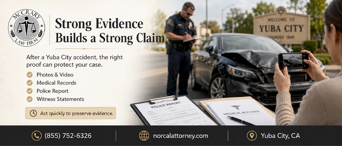 evidence for personal injury claim in Yuba City