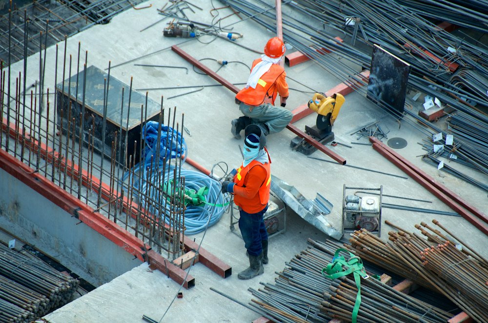 Work site where equipment is in use